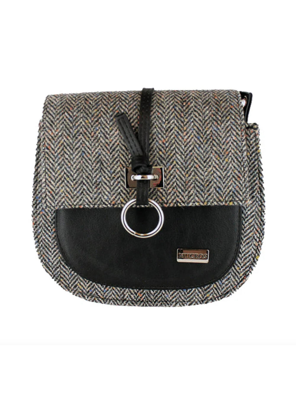 (RB) Mucros Weavers Ireland Grace Tweed Bag Grey Herringbone Wool Handbag